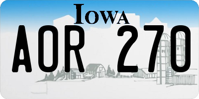 IA license plate AOR270
