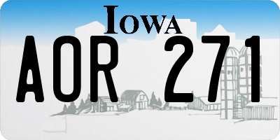 IA license plate AOR271