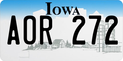 IA license plate AOR272