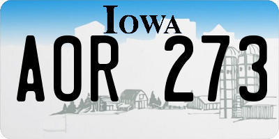 IA license plate AOR273