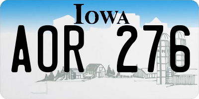 IA license plate AOR276