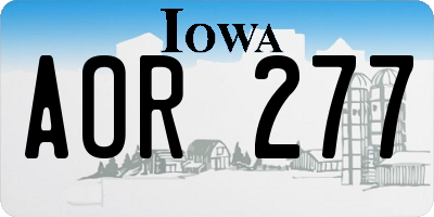 IA license plate AOR277