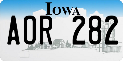 IA license plate AOR282
