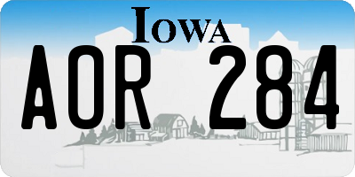 IA license plate AOR284