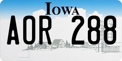 IA license plate AOR288