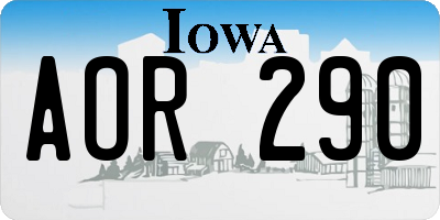 IA license plate AOR290