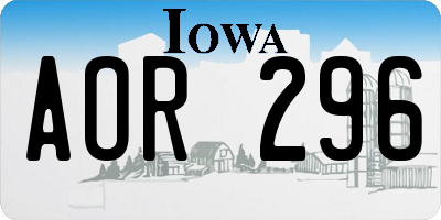 IA license plate AOR296