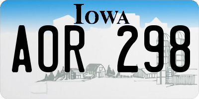 IA license plate AOR298