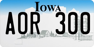 IA license plate AOR300