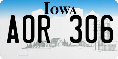 IA license plate AOR306
