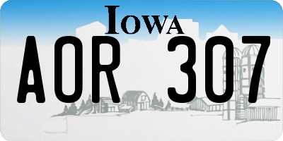 IA license plate AOR307