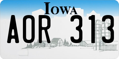 IA license plate AOR313