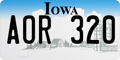 IA license plate AOR320