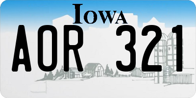 IA license plate AOR321