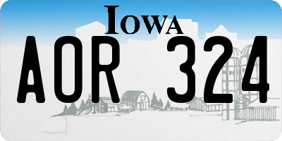 IA license plate AOR324