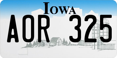 IA license plate AOR325