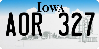 IA license plate AOR327