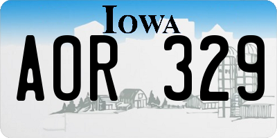 IA license plate AOR329
