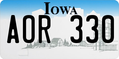 IA license plate AOR330