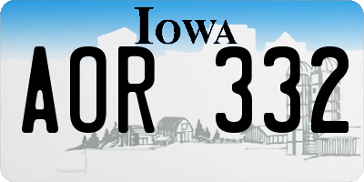 IA license plate AOR332