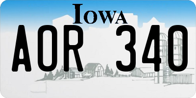 IA license plate AOR340