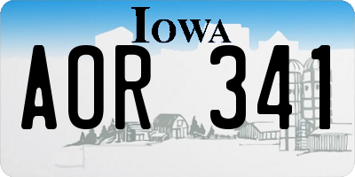 IA license plate AOR341
