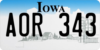 IA license plate AOR343
