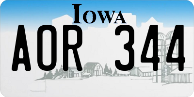 IA license plate AOR344