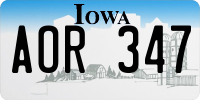 IA license plate AOR347