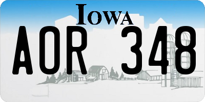 IA license plate AOR348