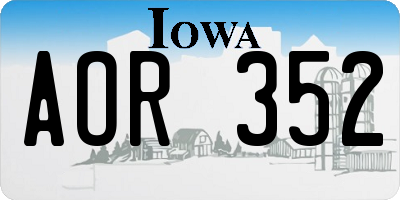 IA license plate AOR352