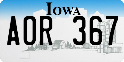 IA license plate AOR367