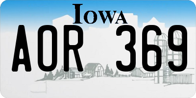 IA license plate AOR369