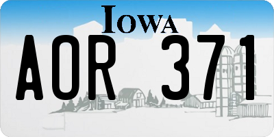 IA license plate AOR371