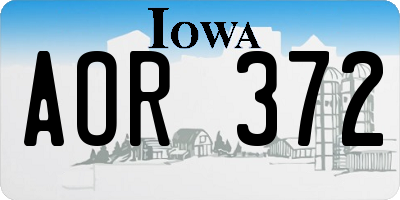 IA license plate AOR372