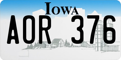 IA license plate AOR376