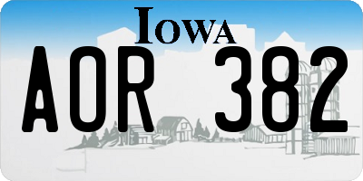 IA license plate AOR382