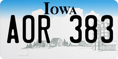 IA license plate AOR383