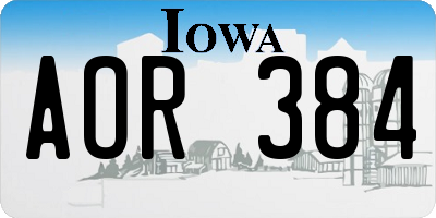 IA license plate AOR384