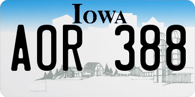 IA license plate AOR388