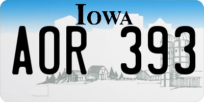 IA license plate AOR393