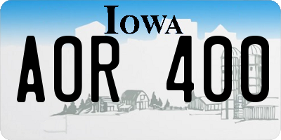 IA license plate AOR400