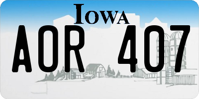 IA license plate AOR407