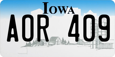 IA license plate AOR409