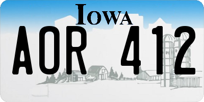 IA license plate AOR412