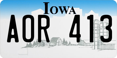 IA license plate AOR413