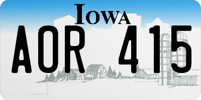 IA license plate AOR415