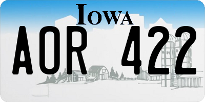 IA license plate AOR422