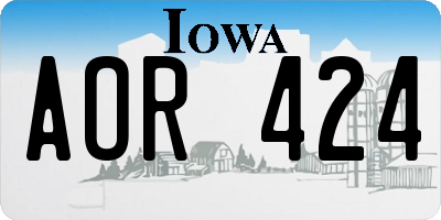 IA license plate AOR424