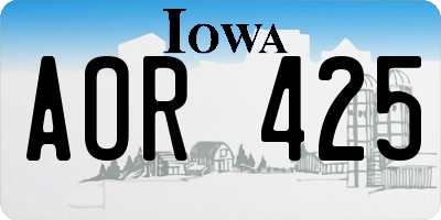 IA license plate AOR425